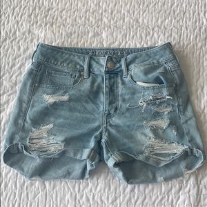 American Eagle Light Wash Shorts Tomboy Style